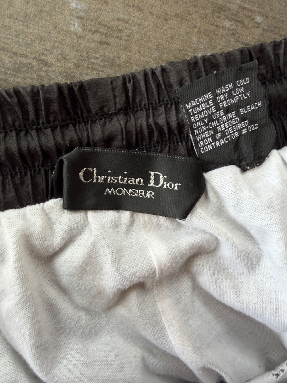Vintage Dior Monsieur Black and White Elastic Waist Sweatpants
